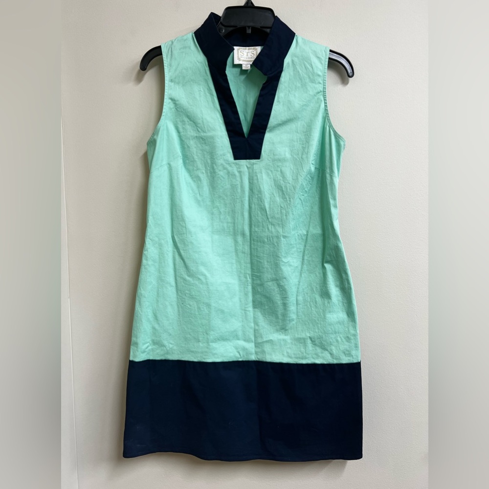Sail to Sable Colorblock Sheath Dress Mint & Navy - Women’s Medium